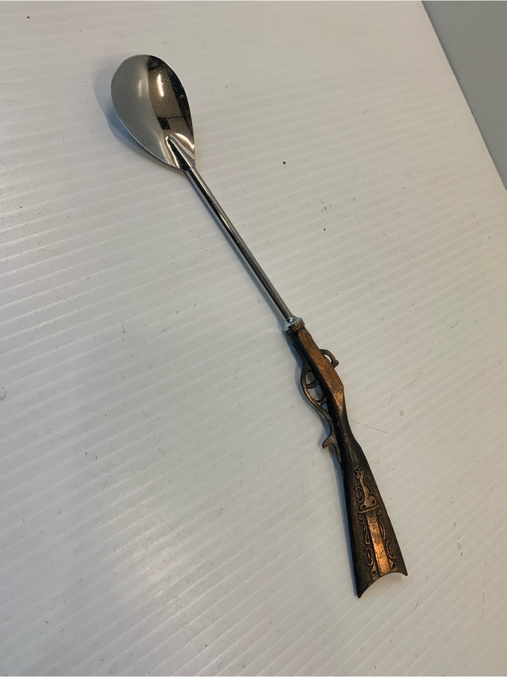Decorative Rifle Handle Bar Serving Spoon - Bronze and Silver